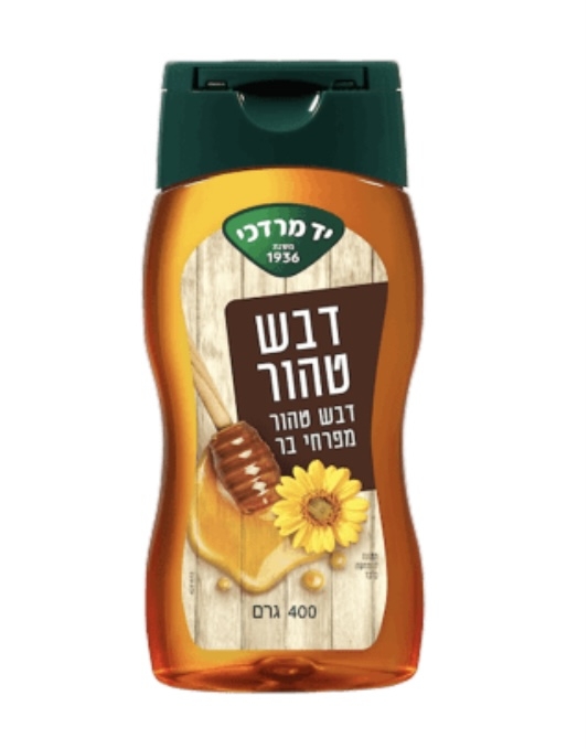 דבש טהור מפרחי בר לחיץ יד מרדכי 400 גרם