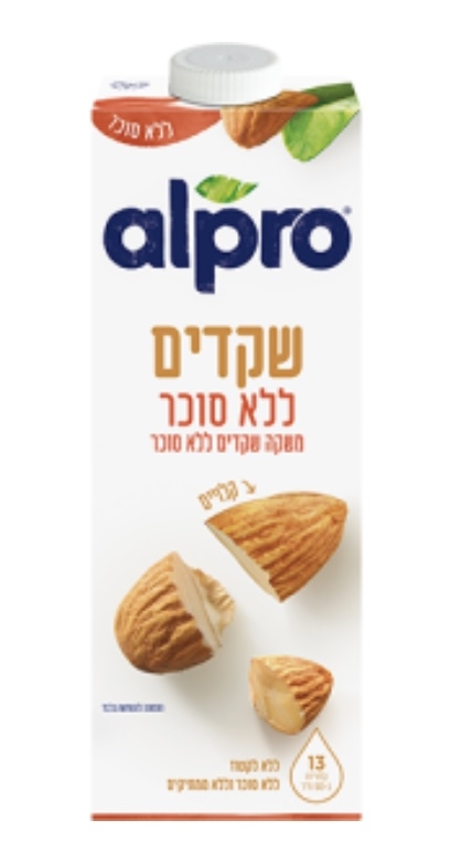 משקה שקדים ללא סוכר alpro